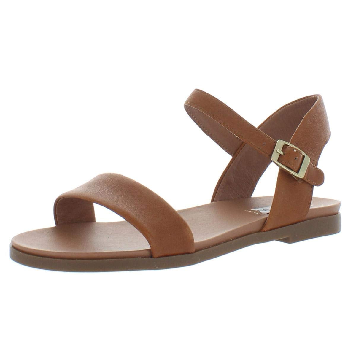 Sandalia Plana Steve Madden Dina De Piel Bronceada Para Mujer