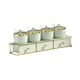 thumbnail image 2 of Caja De Almacenamiento De Condimentos, Juego De Botellas De Especias De Cocina Para Azúcar, Pimienta, Encimera De Cocina, Color Verde Claro, 4 Rejillas, 2 of 5