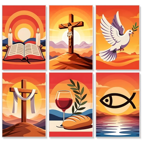 Kit de pintura por números GEEHEIY Cruz de Jesús Cristiano Fe