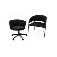 Habita2 Chile - Pack 2 Sillas Oficina Base Resistente Negra - Negro