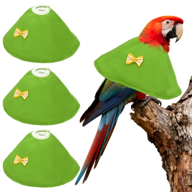 Collares para Aves Uxcell, Collar Cónico Protector de Recuperación, Conos Ajustables Suaves Anti-Mordeduras para Protección de Cuello de Plumas (Verde, L, 3 Piezas)