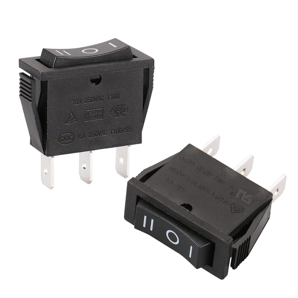 Interruptor basculante Baomain SPDT de encendido/apagado/encendido, 16 A, 250 V AC, negro, paquete d