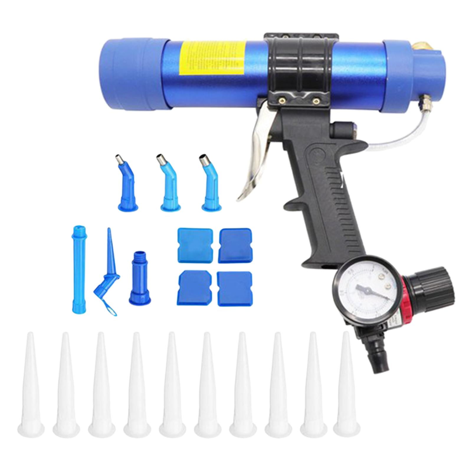 Magideal - Herramienta De Calafateo De Silicona, Ligera, Resistente, Neumática, Antigoteo, Herramienta Inalámbrica, Sellador, Salchicha, Calafateo, Aplicador Neu Azul