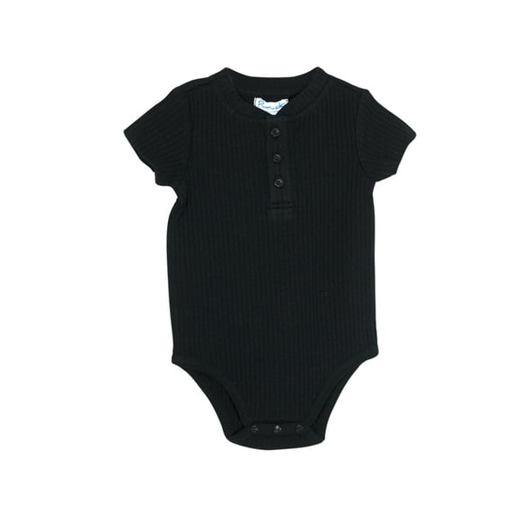 Body Acanalado Negro Talla 12-18 meses
