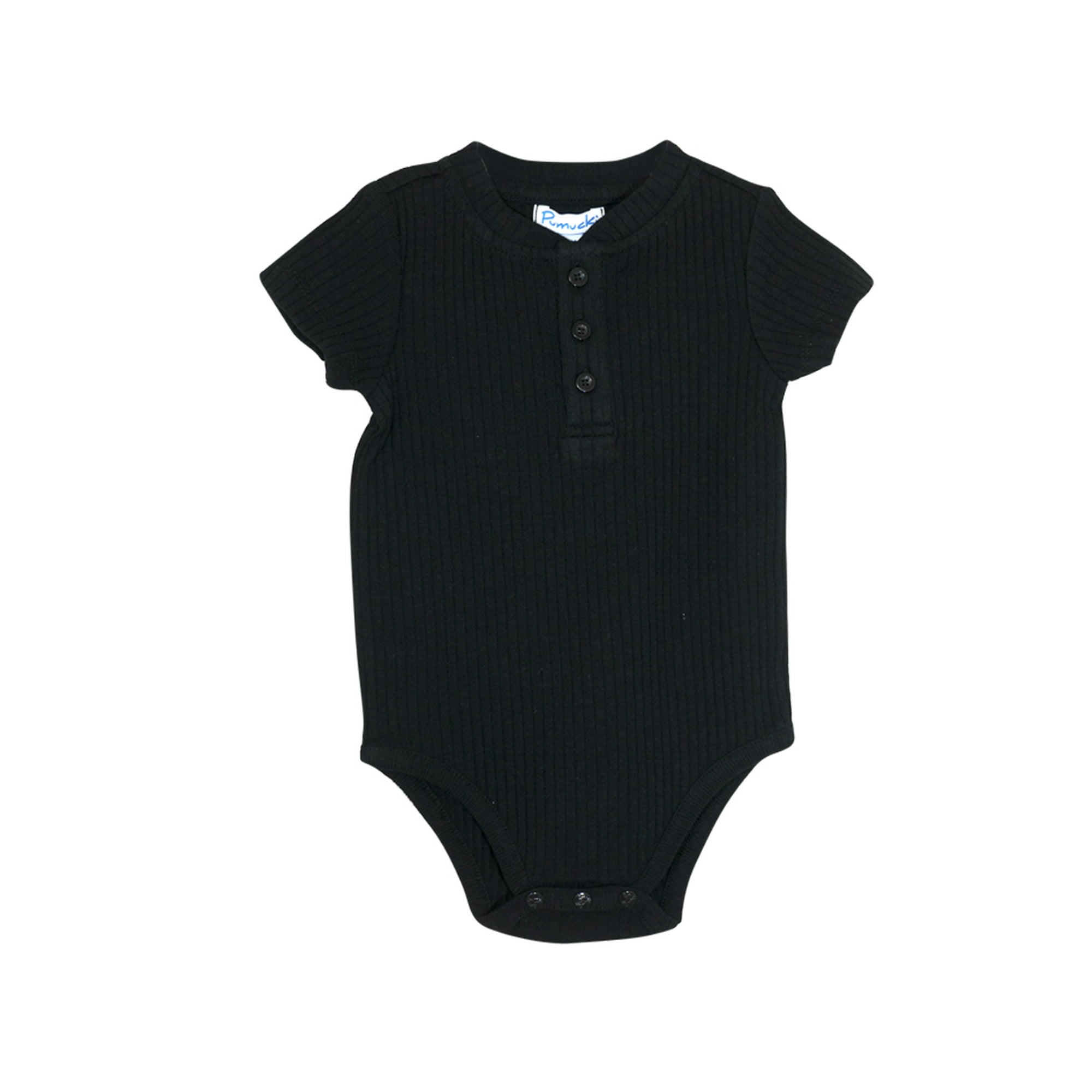 Pumucki - Body Acanalado Negro Talla 12-18 Meses