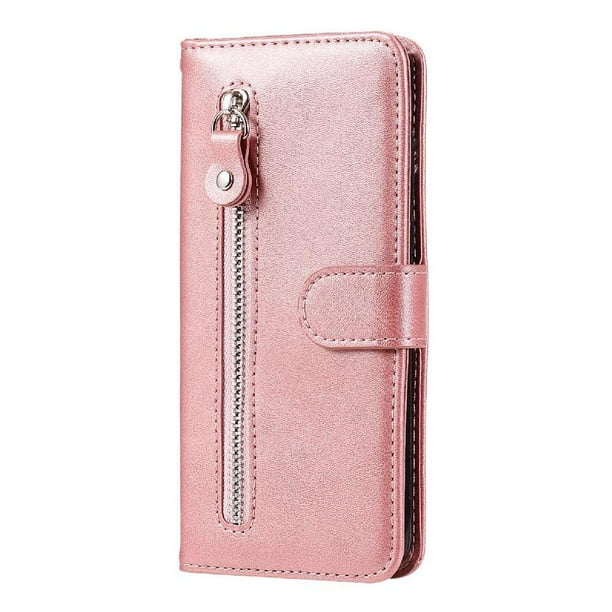 Funda con Cremallera para Samsung Galaxy S21 Plus 5G, Carcasa Cartera de Cuero PU con Soporte y Tarjetero