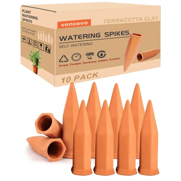 Vasos de riego vensovo de terracota, 10 piezas, autoriego