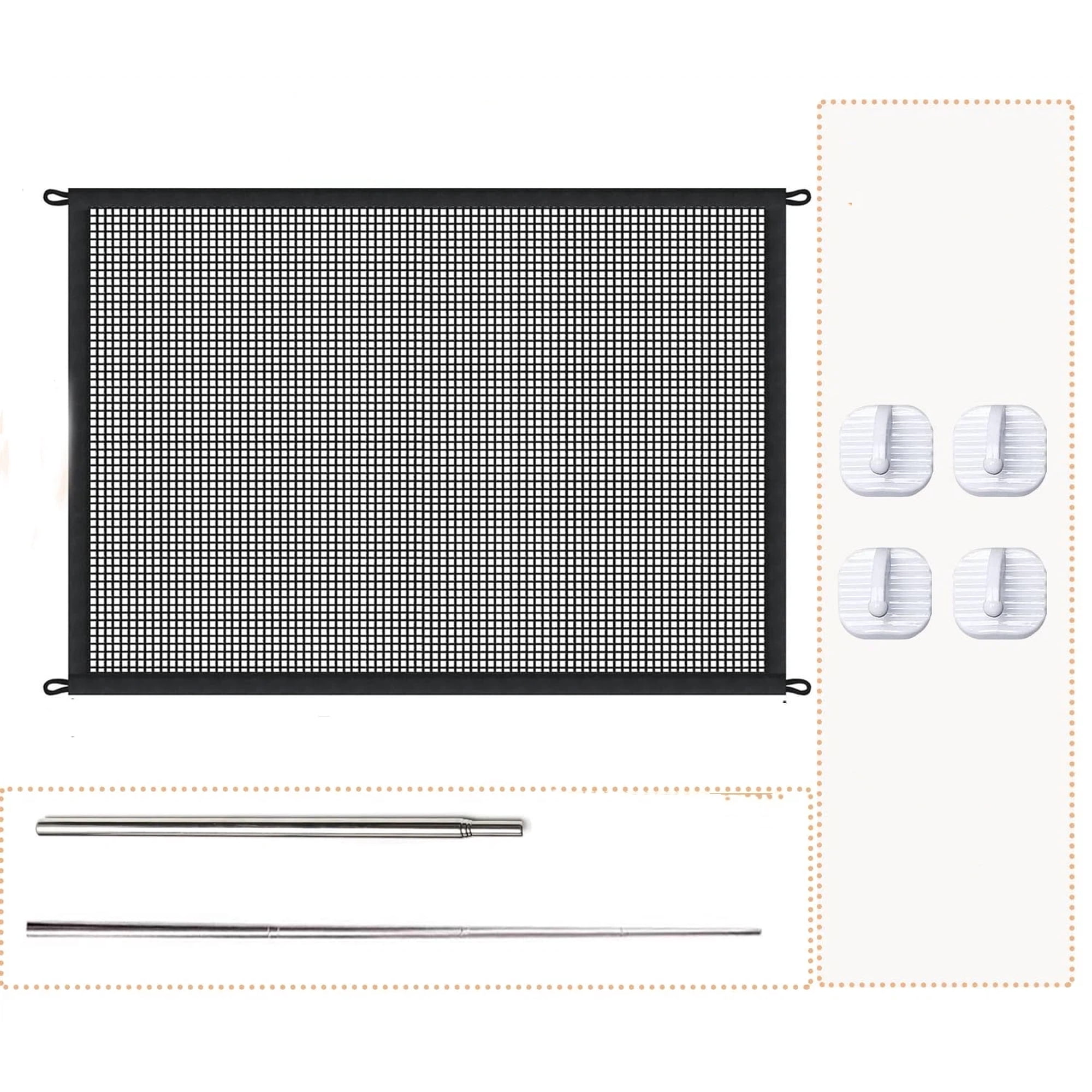 Xusx111 - Puertas Para Perros De Malla Para Mascotas, Puerta Mágica Para Mascotas Para La Casa, Guarda De Cerca De Seguridad Portátil Para Cachorros Para Escaleras Y Puertas, Fácil Instalación En Cual