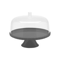 Ou - Porta Torta Con Pedestal Gris 30 Cm