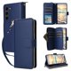 thumbnail image 1 of Funda Cartera con Cremallera y Correa para Samsung Galaxy S23 Soporte y Tarjetero Azul, 1 of 6