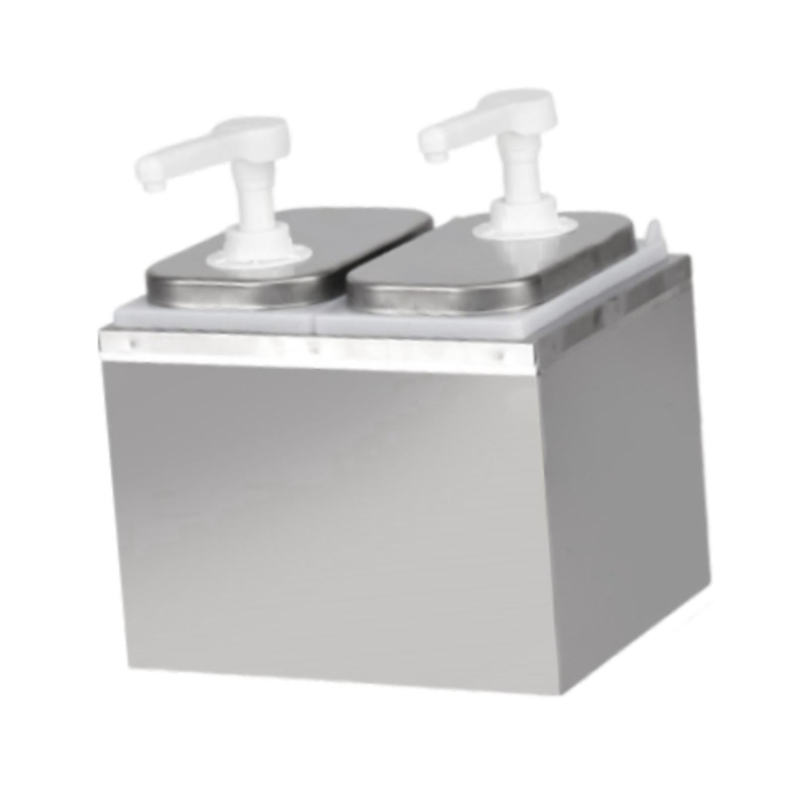 Magideal - Dispensador De Salsas, Dispensador De Jarabe De Café De 2 L, Contenedor Para Condimentos, Jarabes, Ensaladas, Kétchup, Bomba De Jarabe Para Barra De C 2l 2 Cabeza