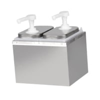 Magideal - Dispensador De Salsas, Dispensador De Jarabe De Café De 2 L, Contenedor Para Condimentos, Jarabes, Ensaladas, Kétchup, Bomba De Jarabe Para Barra De C 2L 2 Cabeza