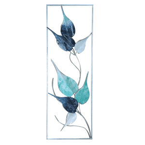 Muebles Santa Ana - Metal Wall Decor Blue Leaves