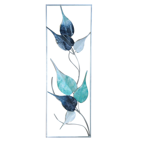 Muebles Santa Ana - Metal Wall Decor Blue Leaves