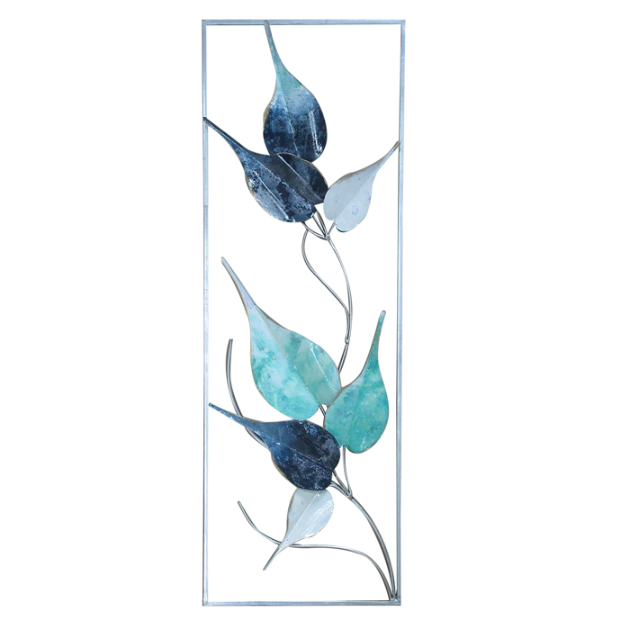 Muebles Santa Ana - Metal Wall Decor Blue Leaves