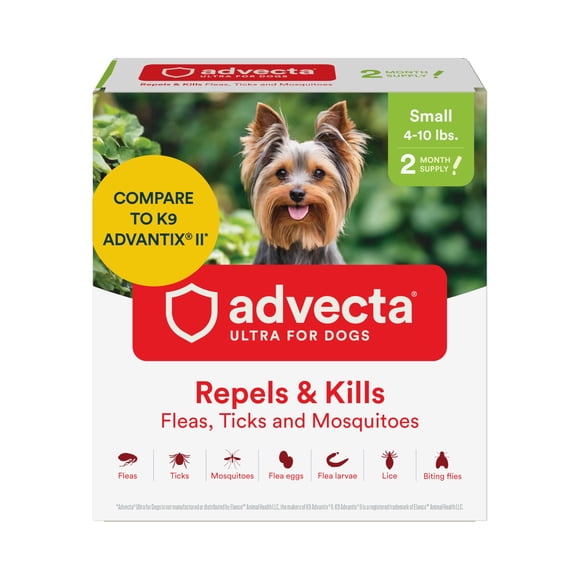 Advecta Pulgas y Garrapatas 1.8‑4.5 kg – Suministro de 2 meses – Impermeable