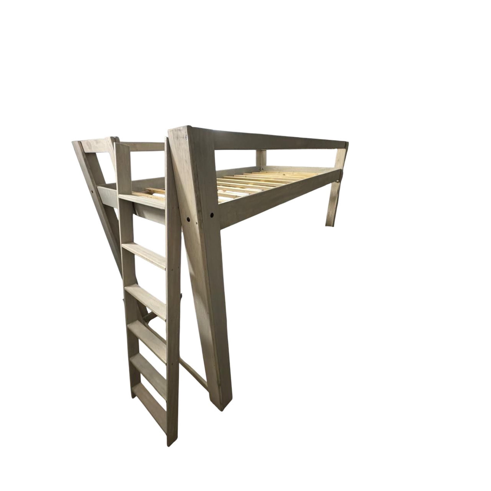 Myr - Cama Alta Con Escalera Desmontable Plaza Y Media