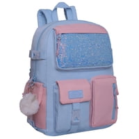 Mochila Mujer Fusion K-Pop Glitter Celeste Head