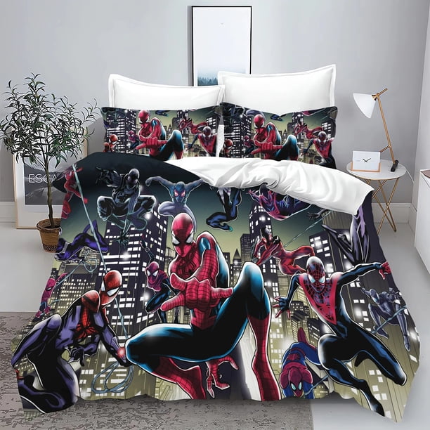 Spiderman Marvel Bedding Set Cartoon hero Boy Single Twin Size Duvet Cover Kids Teen birthday Gifts Bed Sheets