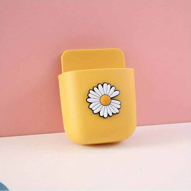 1pc Cute Cartoon Bedside Mobile Phone Hanging Rack with Stationery Pen Office Storage Box & Makeup Brush Wall Hanging Rack
