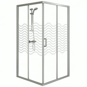 Shower Door Recto Elegant Joytek Líneas Curvas (Sin Receptáculo) 90X90 Cm