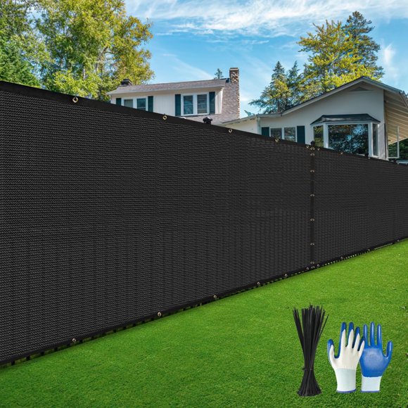 Pantalla de privacidad DenForste 2,4 x 15 m 98 % negro resistente