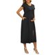 thumbnail image 4 of INSPIRE CHIC Vestido de Maternidad para Mujeres Maxi con Mangas Cortas, Pliegues con Volantes, Vestidos de Embarazo para Sesión de Fotos, Casual y Fluido, Verano 2026, 2XL Negro, 4 of 6