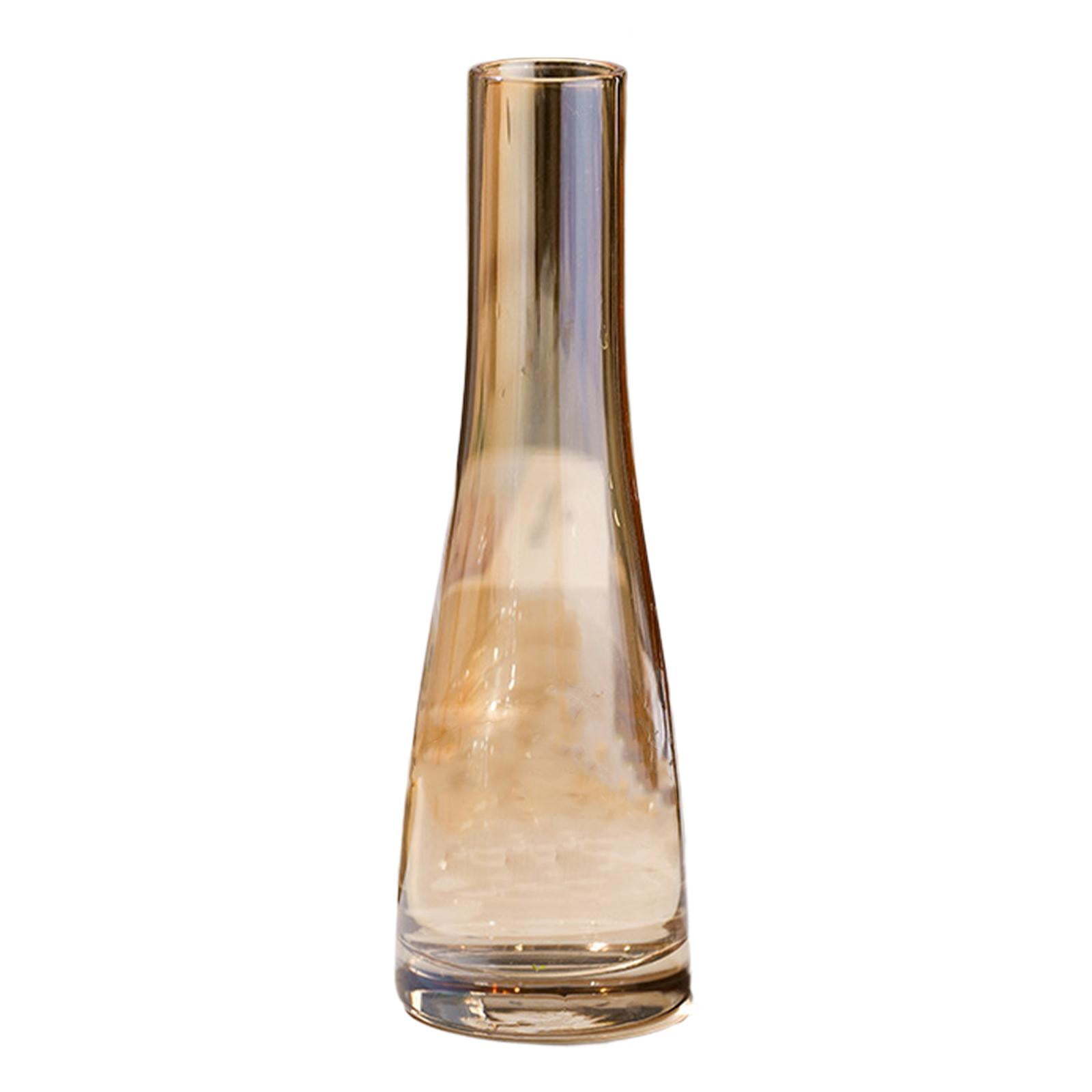 Bothyi - Floreros De Vidrio Decoración Florero De Vidrio De Boca Estrecha Para Bar Regalo De Cumpleaños Salón Ámbar