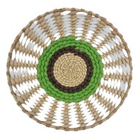 Fliperex - Circulo Decoración De Mimbre Para Pared Casa Terraza Mediano Verde Tamano Unico
