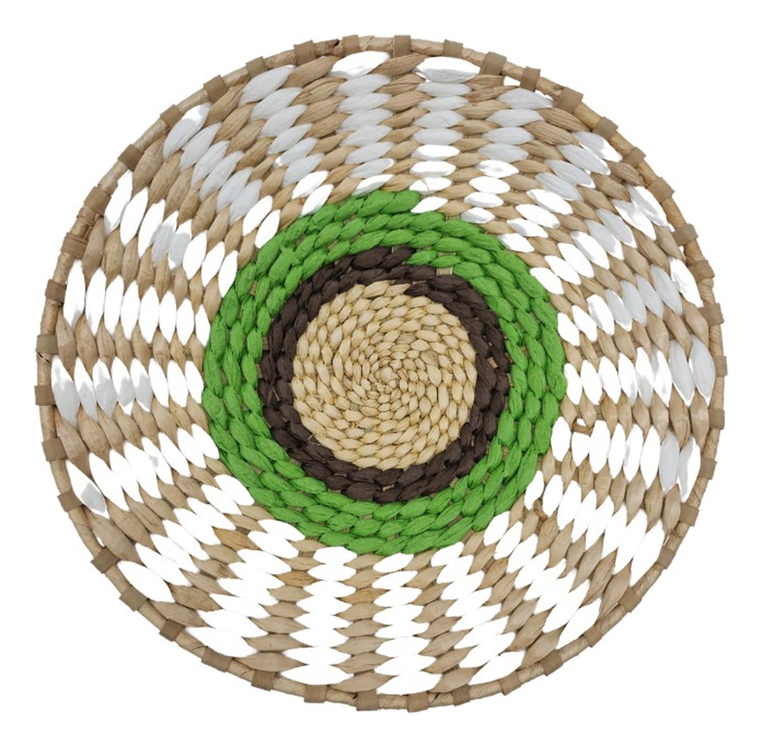 Fliperex - Circulo Decoración De Mimbre Para Pared Casa Terraza Mediano Verde Tamano Unico