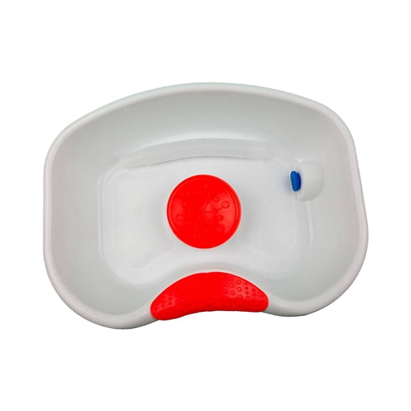 Lavabo de cabecera con manguera portátil con cojín para la cabeza, bañera de lavado a contracorriente para dormitorio, hogar, discapacitados, postrado Blanco