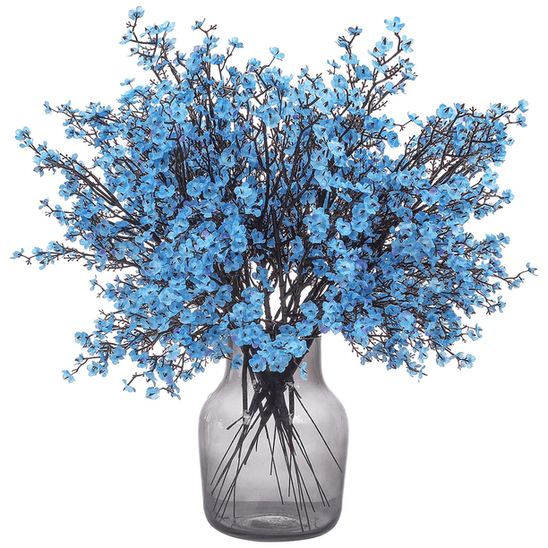 6 piezas de flores artificiales de otoño, flores de aliento de bebé falsas, ramo de gypsophila artificial a granel, arreglos florales de seda, centros de mesa para el hogar, cocina, dormitorio, festiv