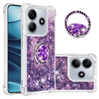 Foxdock Funda Glitter Líquida Para Xiaomi Redmi Note 14 4G Con Anillo Brillante, Tpu Antichoques Y Esquinas Reforzadas, Soporte