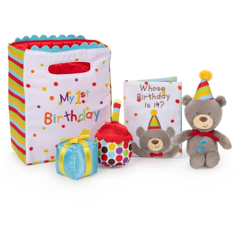 Set De Juego De Peluche Gund Baby My First Birthday De 5 Piezas