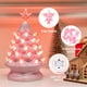thumbnail image 4 of Árbol de Navidad de mesa Joiedomi 7 de cerámica rosa con estrella y bombillas, 4 of 7