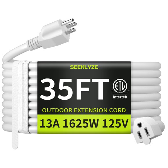 Cable de extensión Seeklyze 10 m blanco 16/3 125 V