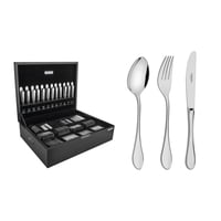 Juego De Cubiertos De 130 Piezas Tramontina Italy De Acero Inoxidable Con Cuchillos De Mesa Forjados 6Mm, Terminación En Alto Brillo