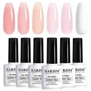 Set De Esmaltes De Uñas En Gel Rarjsm Nude French Manicure 7,5 Ml X6