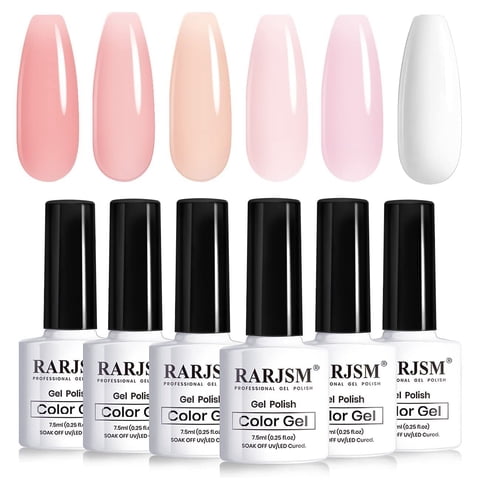 Set De Esmaltes De Uñas En Gel Rarjsm Nude French Manicure 7,5 Ml X6
