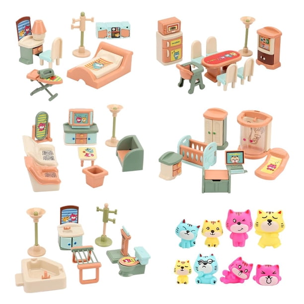 Juego de muebles para casa de muñecas BananMelonBM, paquete de 50 para niños a partir de 3 años