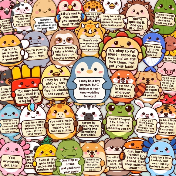 Paquete De Stickers Tiny Cheer Squad 200 Piezas De Apoyo Emocional