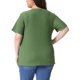 thumbnail image 3 of Agnes Orinda Camisetas de Mujer Tallas Grandes con Abertura Lateral Textura Cuello Redondo Manga Corta Blusa Casual Túnica 4X Verde Oscuro, 3 of 6