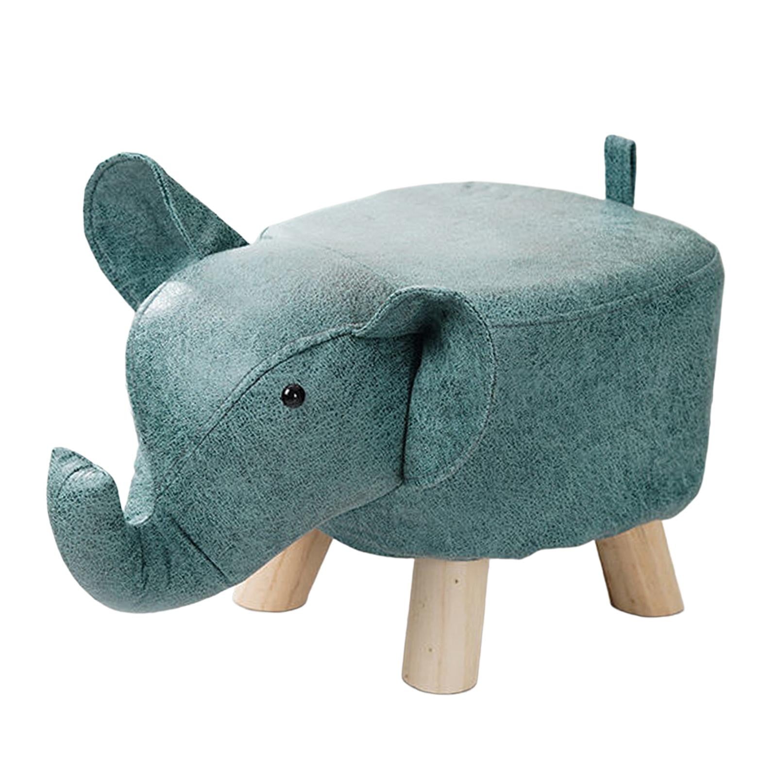 Bothyi - Banco De Elefante, Taburete Otomano De Almacenamiento De Madera Para Decoración De Habitaciones De Invitados, Azul Al Aire Libre