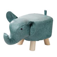 Bothyi - Banco De Elefante, Taburete Otomano De Almacenamiento De Madera Para Decoración De Habitaciones De Invitados, Azul Al Aire Libre