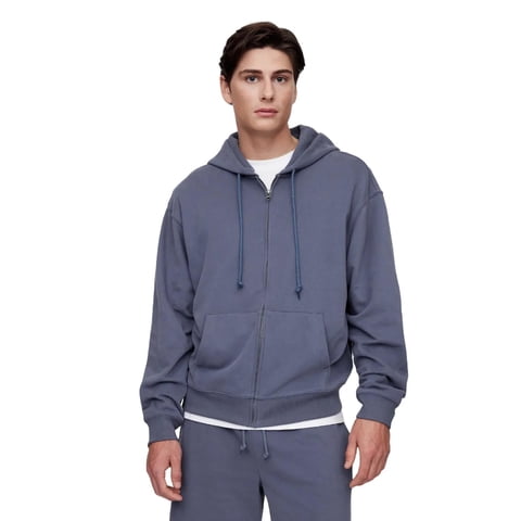 Sudadera Con Capucha Gap Para Hombre, Vintage, Suave, Con Cierre Completo, Azul Cresta, Talla Xs