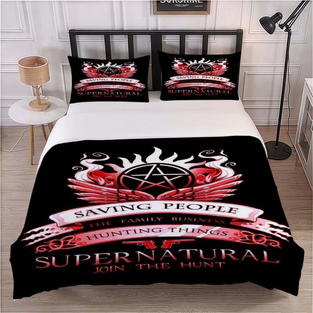 Supernatural Hunter Brothers Fight Against the Supernatural Pattern Set Soft and Comfortable Bedding Set