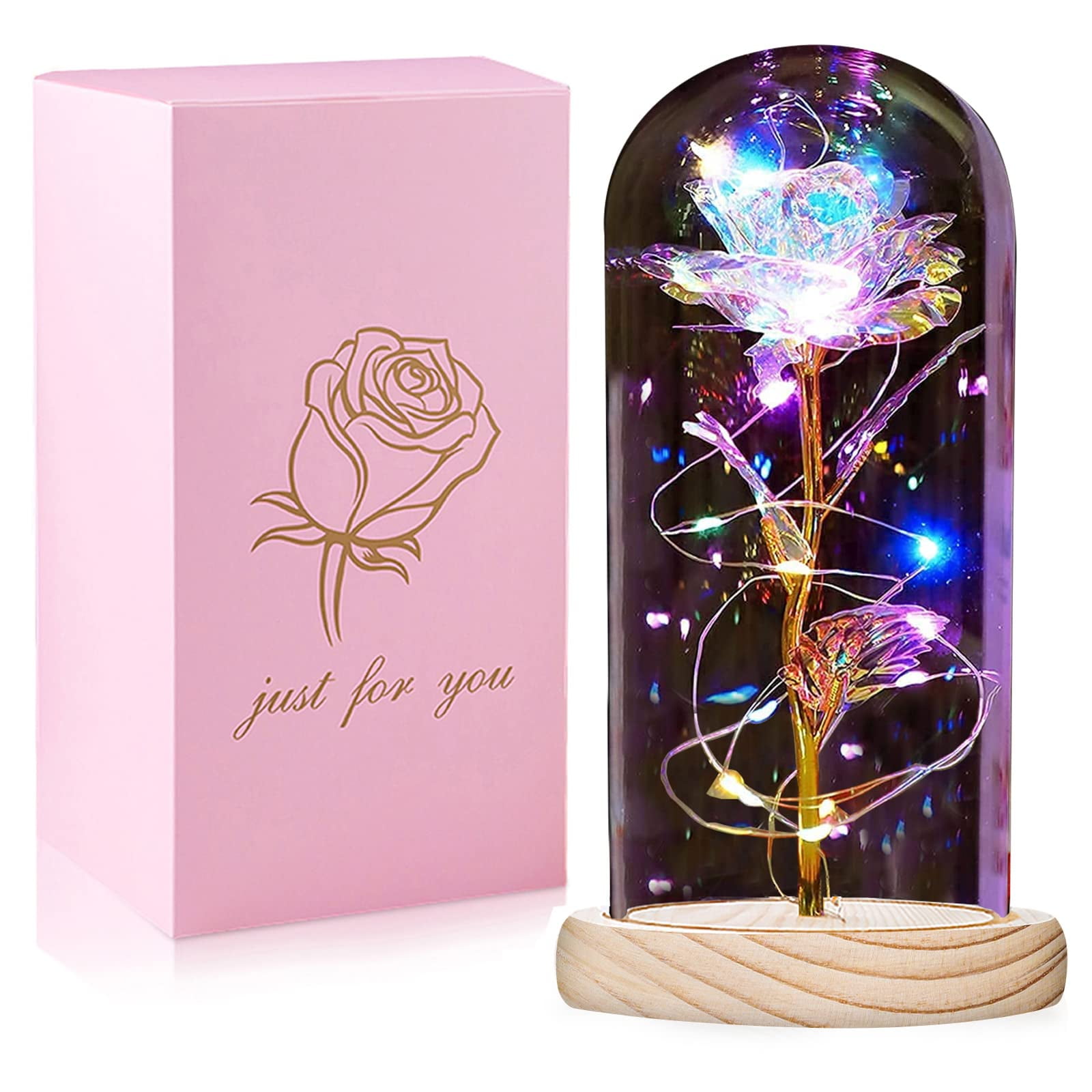 Flores De Regalo Para Mujer, Regalo De Cumpleaños, Navidad, Led Rose, De La Marca Qunpon