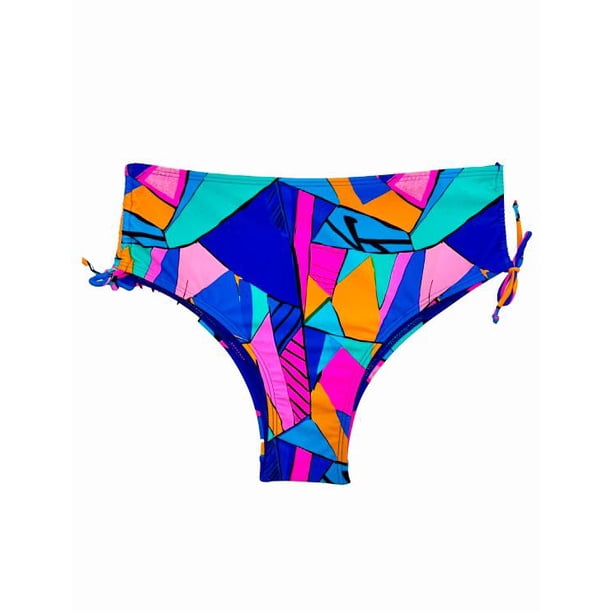 Bikini calzón cadera ajustable estampado azul (solo calzon) Talla S