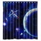 thumbnail image 1 of Cortina de ducha con diseño de satélites terrestres en el espacio, con ganchos, 167 x 183 cm, 1 of 3
