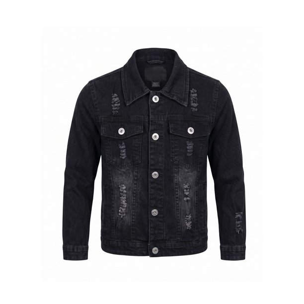 Chaqueta Mezclilla Niño Jean Desgastada Rotos Moda Urbana